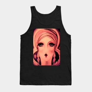 ART DECO FLAPPER IN TURBAN DUSKY PINK Tank Top